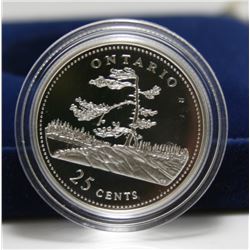 1992 Canada Sterling Silver 25-Cent Quarter By RCM - Ontario