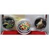 Image 2 : 3 x .999 Fine Silver 15 gram Painted Cuban Soins In Box with COA