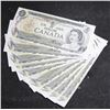 Image 1 : 9 Consecutive 1973 Bank of Canada $1 Bank Notes - UNC