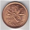Image 1 : 1939 Canada ICCS Graded Small One Cent Penny Coin - MS-65; Red