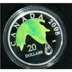 2008 Canada $20 Fine Silver Coin Crystal Raindrop