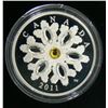 Image 1 : 2011 Canada $20 Fine Silver Coin Crystal Snowflake (Topaz)