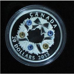 2013 Canada $20 Fine Silver Coin Holiday Wreath