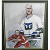 Image 2 : Character Drawing of Mr. Hockey Gordie Howe - Framed - Autographed on Back