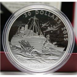 2015 Canada $30 Fine Silver Coin - Canada's Merchant Navy in the Battle of the Atlantic