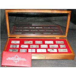 Complete Franklin Mint Sterling Silver Set in Display Case - Flags of Canada - 33.65 oz FINE SILVER
