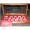 Image 1 : Complete Franklin Mint Sterling Silver Set in Display Case - Flags of Canada - 33.65 oz FINE SILVER