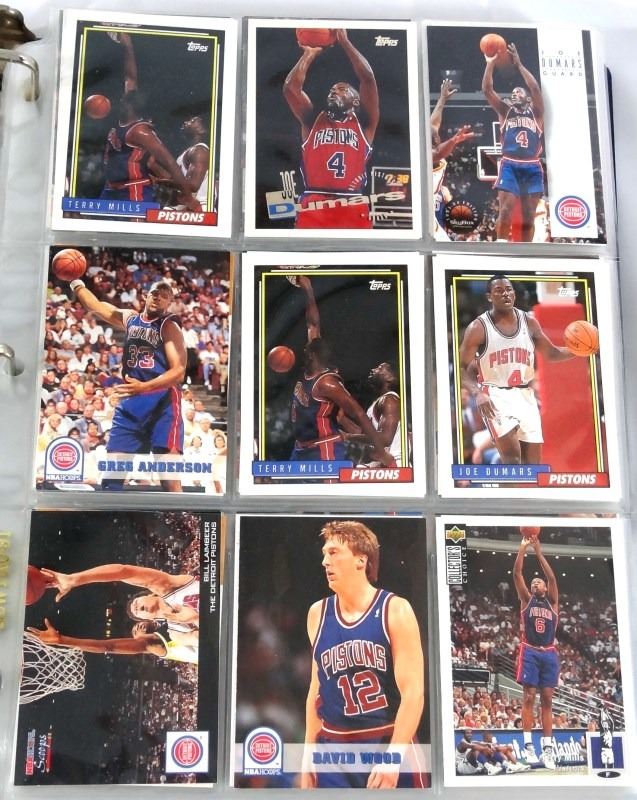 DETROIT PISTONS NBA TRADING CARDS approx. 315 Cards IN ALBUM