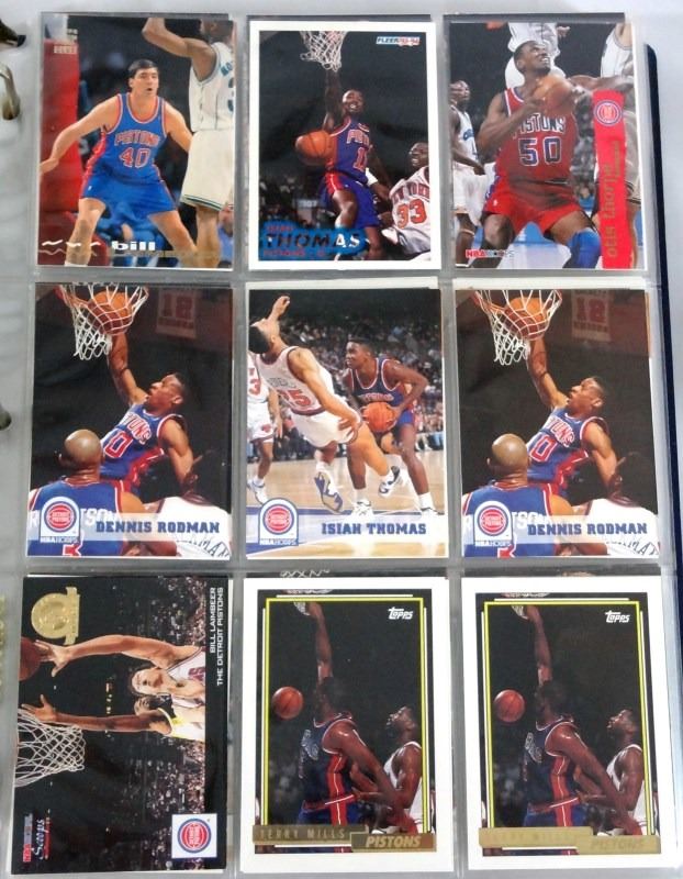 DETROIT PISTONS NBA TRADING CARDS approx. 315 Cards IN ALBUM