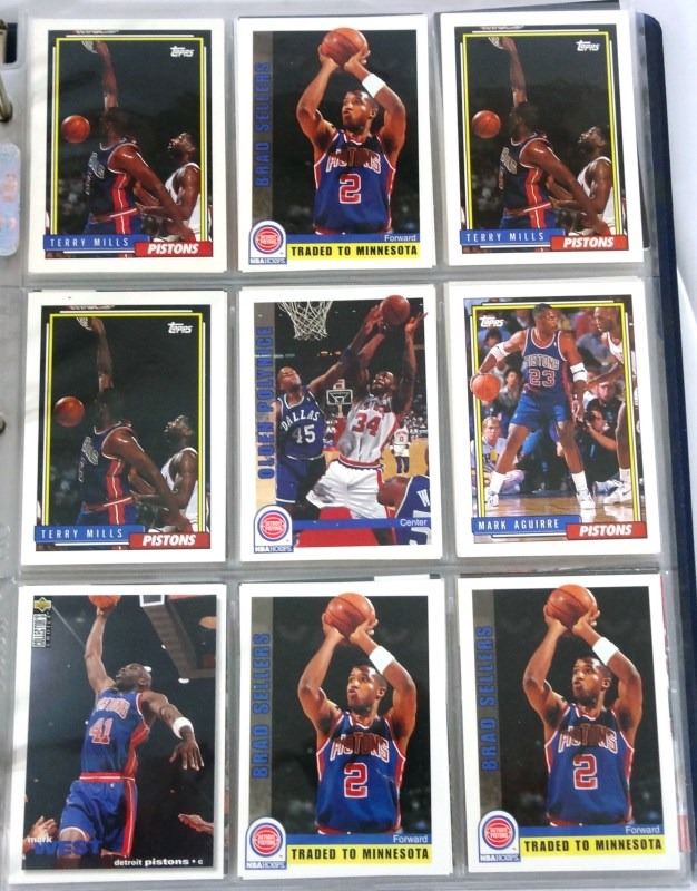 DETROIT PISTONS NBA TRADING CARDS approx. 315 Cards IN ALBUM
