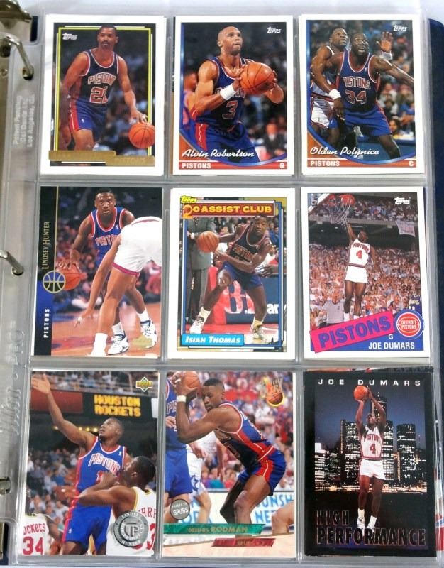 DETROIT PISTONS NBA TRADING CARDS approx. 315 Cards IN ALBUM
