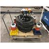Image 1 : HYDRAULIC LIFTING SYSTEMS WITH 4 POWER TEAM HYDRAULIC BOTTLE JACKS, HOSE AND GUAGE SYSTEM