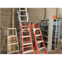 ASSORTED LADDERS, RACKING AND MISC.