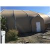 Image 2 : APPROXIMATELY 45' X 55' METAL FRAMED, CANVAS COVERED QUONSET HUYT WITH MAIN DOOR