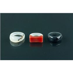 3 Pieces of Chinese Agate Rings