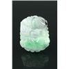 Image 1 : Chinese Green Jadeite Carved Lotus Pendant