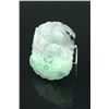 Image 2 : Chinese Green Jadeite Carved Lotus Pendant