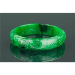 Chinese Jadeite Carved Bangle