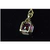 Image 4 : 10K Yellow Gold Ruby with Diamond Pendant Necklace