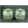 Image 1 : Pair Famille Rose Tea Porcelain Container Jars