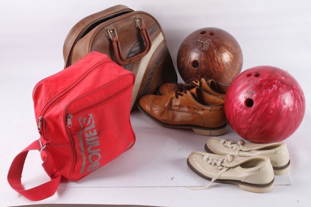 2 bowling balls and shoes 2 bowling balls and shoe