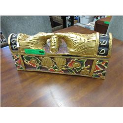 Carved & painted folk art box