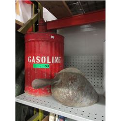 Vintage gasoline can & coal scooper