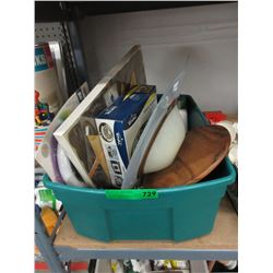 Tote of new & used household goods