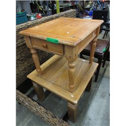 2 Pine wood end tables