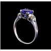 Image 4 : 2.06 ctw Tanzanite and Diamond Ring - 14KT White Gold