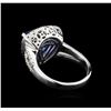 Image 3 : 14KT White Gold 5.22 ctw Tanzanite and Diamond Ring