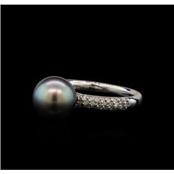 Pearl and Diamond Ring - 14KT White Gold