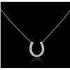 Image 1 : 14KT White Gold 0.29 ctw Diamond Pendant With Chain