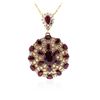 Image 1 : 14KT Yellow Gold 35.13 ctw Ruby and Diamond Pendant With Chain