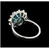 Image 2 : 2.78 ctw Apatite and Diamond Ring - 14KT White Gold