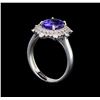 Image 4 : 14KT White Gold 3.11 ctw Tanzanite and Diamond Ring