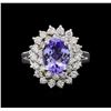 Image 2 : 14KT White Gold 2.82 ctw Tanzanite and Diamond Ring