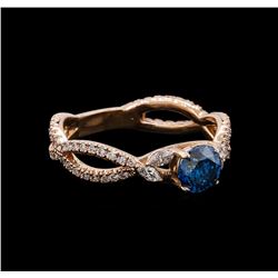 1.20 ctw Blue Diamond Ring - 14KT Rose Gold