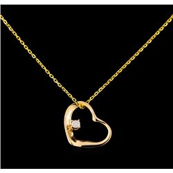 0.02 ctw Diamond Heart Shape Pendant With Chain - 14KT Yellow