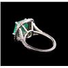 Image 3 : 3.01 ctw Emerald and Diamond Ring - 14KT White Gold