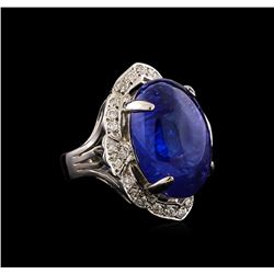 14KT White Gold 13.23 ctw Tanzanite and Diamond Ring