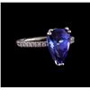 Image 1 : 4.05 ctw Tanzanite and Diamond Ring - 14KT White Gold