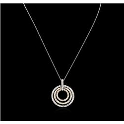 2.28 ctw Diamond Pendant With Chain - 14KT Tri-Tone Gold