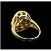 Image 3 : 14KT Yellow Gold 0.75 ctw Multi Gemstone and Diamond Ring