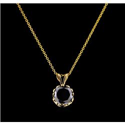 2.10 ctw Black Diamond Pendant With Chain - 14KT Yellow Gold