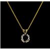 Image 1 : 2.10 ctw Black Diamond Pendant With Chain - 14KT Yellow Gold