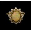 Image 2 : 1.76 ctw Opal and Diamond Ring - 14KT Yellow Gold