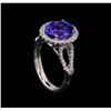Image 4 : 3.56 ctw Tanzanite and Diamond Ring - 14KT White Gold