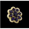 Image 1 : 14KT Yellow Gold 10.02 ctw Sapphire and Diamond Ring