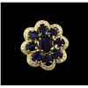 Image 2 : 14KT Yellow Gold 10.02 ctw Sapphire and Diamond Ring